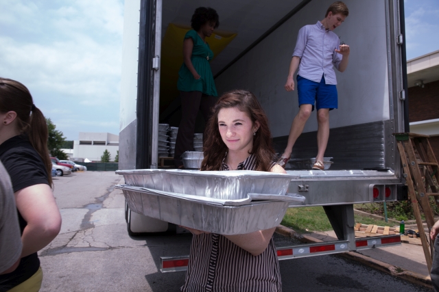Delivering leftover food to those with need.
