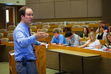 Professor Dustin Buehler introduces first-year law students to the basics of civil procedure.