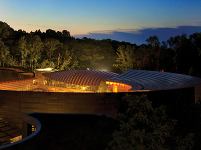 Crystal Bridges Museum of American Art is a nationwide center for arts and culture and located near the University of Arkansas.