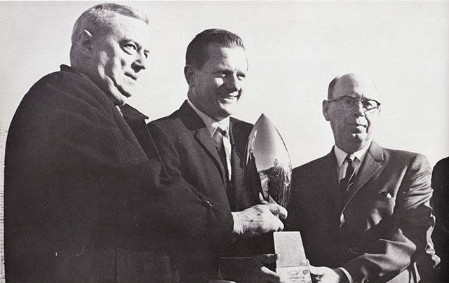 Grantland Rice trophy presented to Coach Broyles