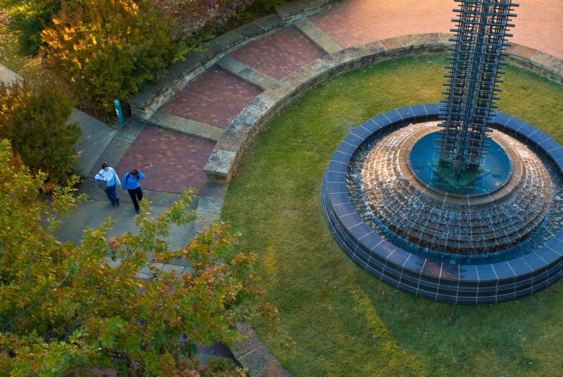 The Fulbright Peace Fountain was established as a tribute to J. William Fulbright who helped create the Fulbright Scholarship Program.