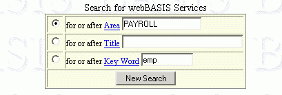 Example of a search box with three search paths and corresponding search value fields